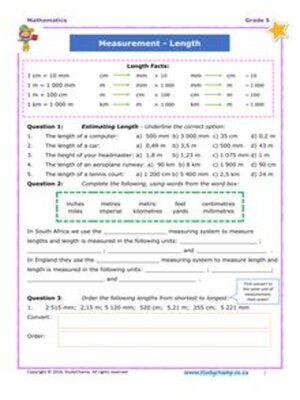 cover image of Grade 5 Maths Workbook: Measurement, Length